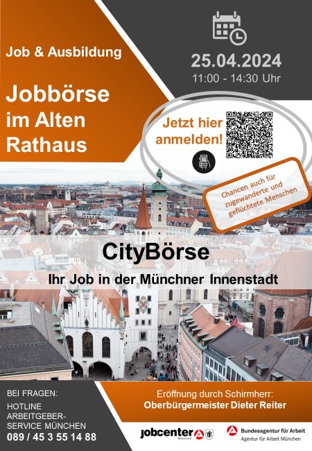 Flyer zur Jobbörse im Alten Rathaus am 25. April 2024